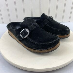 Birkenstock Black Suede Mules
